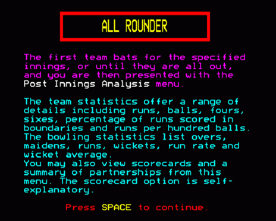 All Rounder Screenshot 15 (BBC B/B+/Master 128)