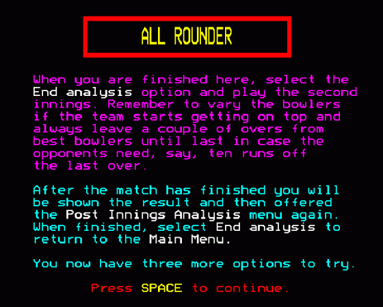 All Rounder Screenshot 16 (BBC B/B+/Master 128)