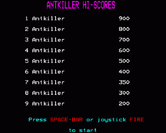 Antkiller Screenshot 5 (BBC B/B+/Master 128)