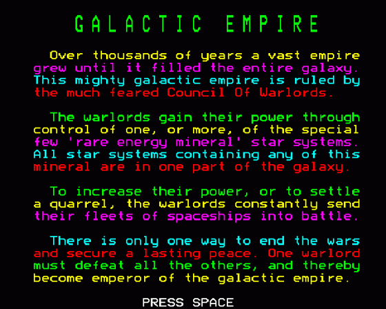 Galactic Empire Screenshot 10 (BBC Model B)