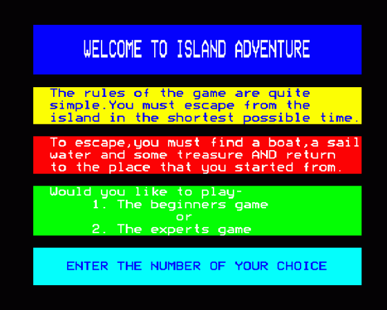 Island Adventure Screenshot 10 (BBC B/B+/Master 128/Master Compact)