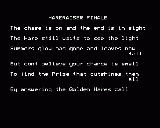 Hareraiser: Finale Screenshot 9 (BBC Model B)