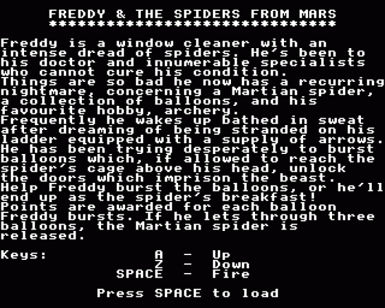 Freddy And The Spider From Mars