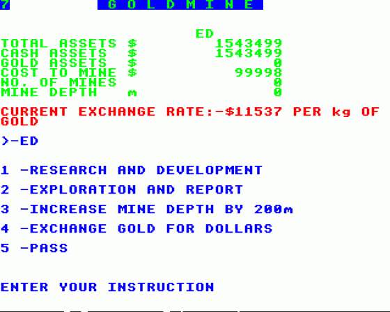 Gold Mine Screenshot 5 (BBC Model B)