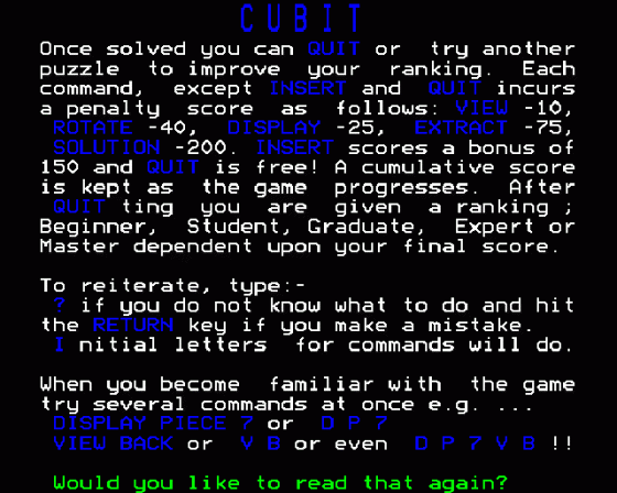 Cubit Screenshot 8 (BBC B/B+/Master 128)