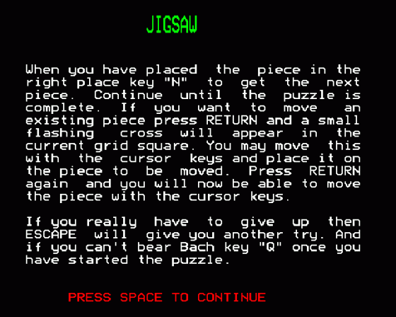 Jigsaw Screenshot 19 (BBC Model B)