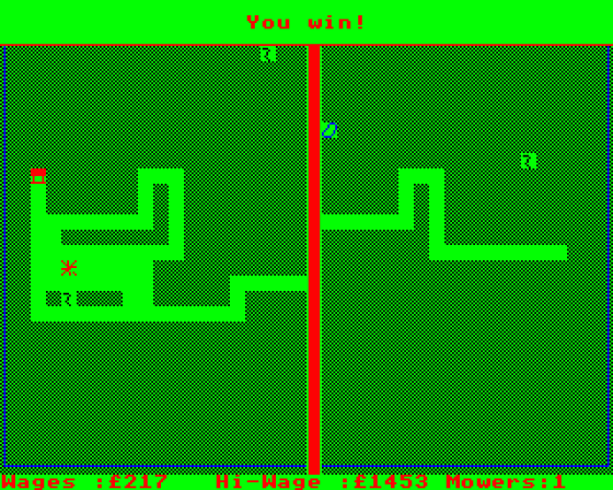 Maniac Mower Screenshot 9 (BBC Model B)