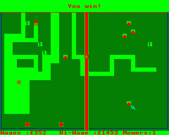 Maniac Mower Screenshot 10 (BBC Model B)