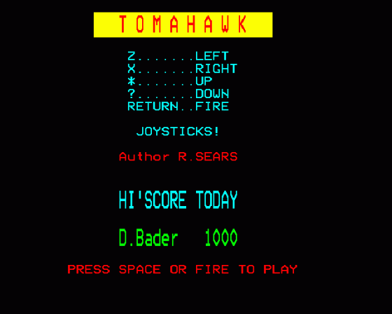 Tomahawk Screenshot 9 (BBC Model B)