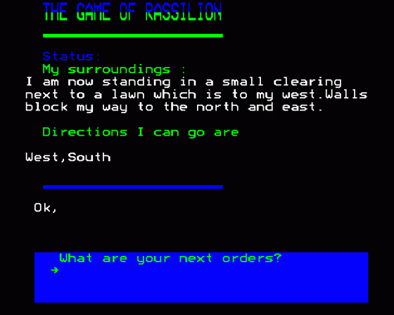 The Game Of Rassilion Screenshot 5 (BBC B/B+/Master 128)