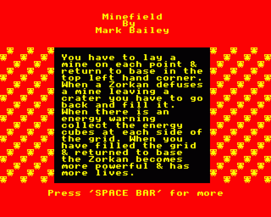 Minefield Screenshot 5 (BBC B/B+/Master 128)