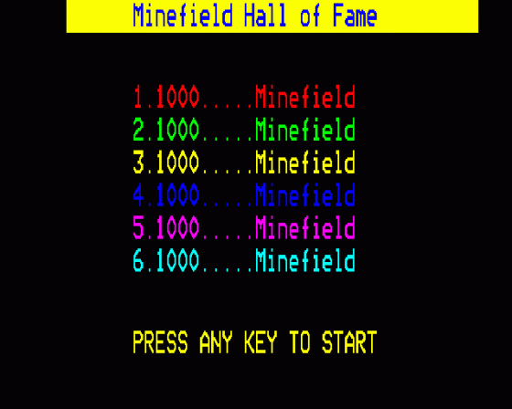 Minefield Screenshot 6 (BBC B/B+/Master 128)