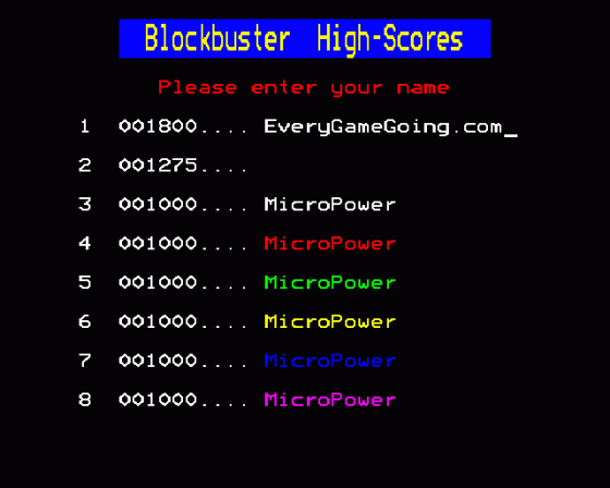 Blockbuster Screenshot 10 (BBC Model B)