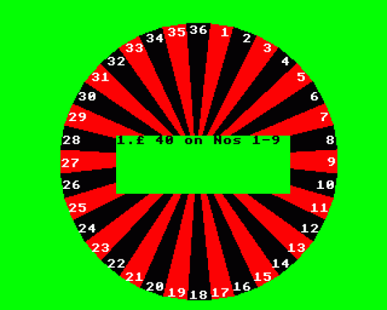 Roulette Screenshot 6 (BBC Model B)