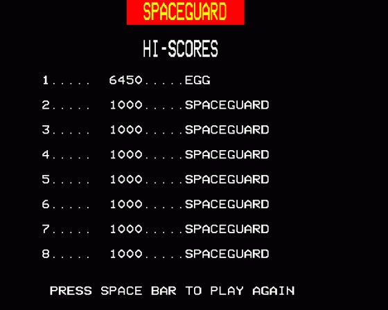 Spaceguard Screenshot 8 (BBC Model B)