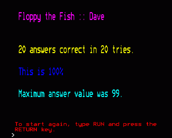 Floppy The Fish Screenshot 13 (BBC Model B)