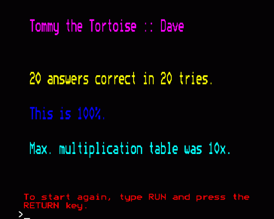 Tommy The Tortoise Screenshot 16 (BBC Model B)