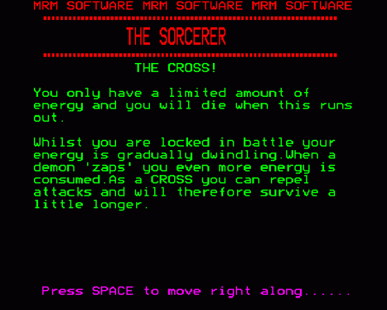 The Sorcerer Screenshot 11 (BBC Model B)