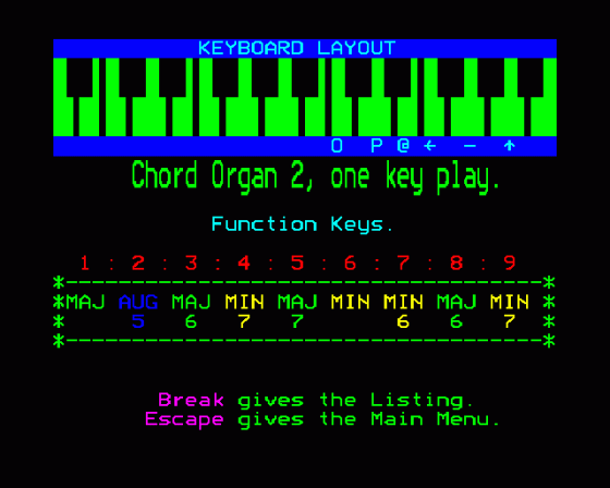 Keyboards Screenshot 6 (BBC Model B)