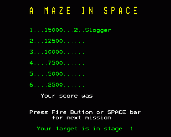 A Maze In Space Screenshot 9 (BBC Model B)