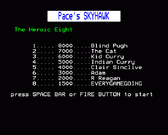 Skyhawk Screenshot 11 (BBC Model B)