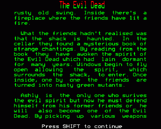 The Evil Dead Screenshot 11 (BBC Model B)