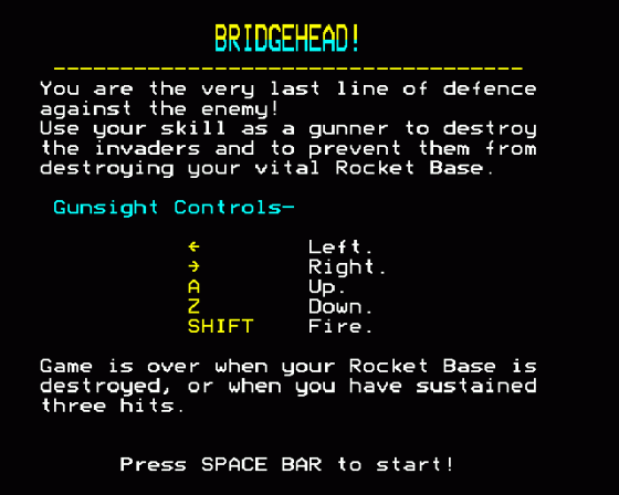 Bridgehead Screenshot 8 (BBC Model B)