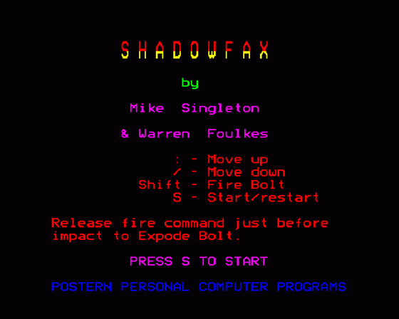 Shadowfax Screenshot 7 (BBC Model B)