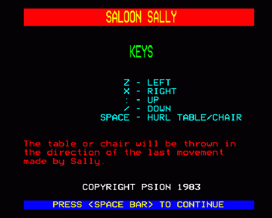 Saloon Sally Screenshot 16 (BBC Model B)