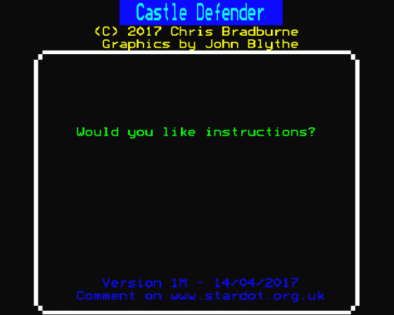 Castle Defender Screenshot 22 (BBC B/B+/Master 128)