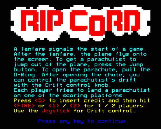 Rip Cord Screenshot 6 (BBC B/B+/Master 128/Master Compact)