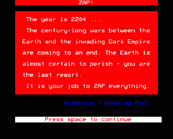 Zap Screenshot 12 (BBC Master Compact)