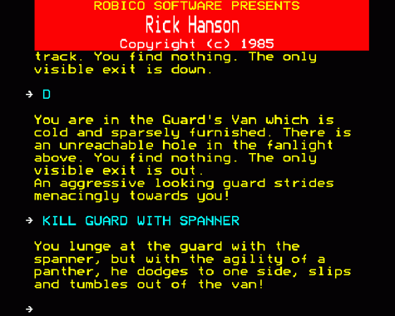 Rick Hanson Screenshot 11 (BBC Model B)