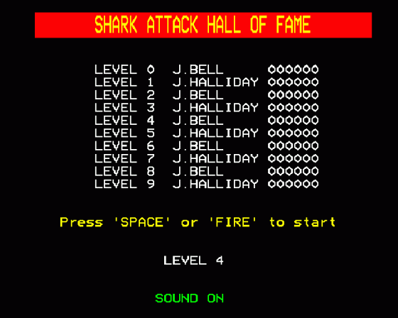 Shark Attack Screenshot 10 (BBC Model B)