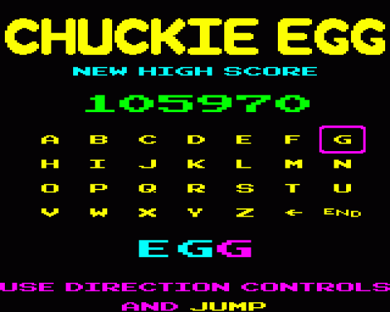 Chuckie Egg 2023 Screenshot 14 (BBC Model B)