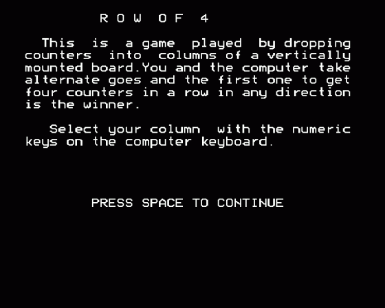 Row Of Four Screenshot 7 (BBC Model B)