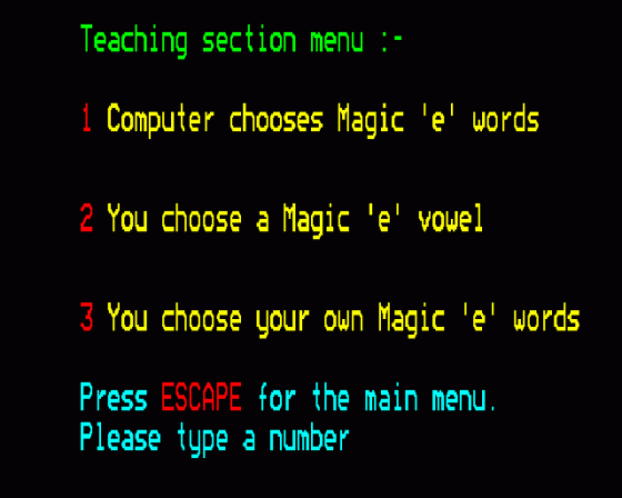 Magic E Screenshot 15 (BBC Model B)