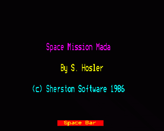 Space Mission Mada Screenshot 40 (BBC Model B)