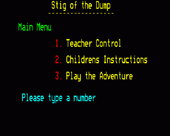 Stig Of The Dump Screenshot 18 (BBC Model B)