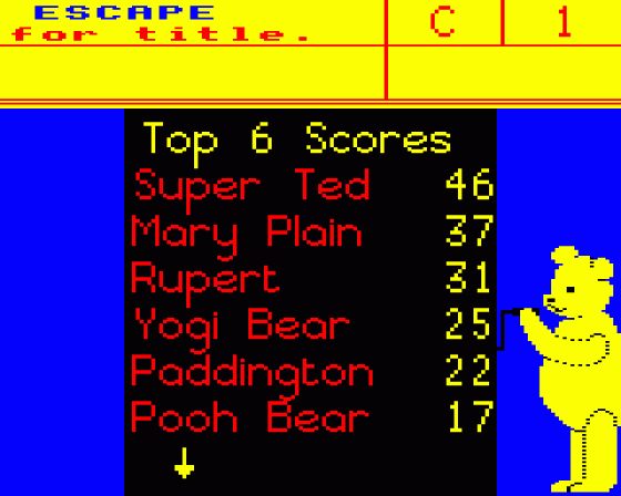 Teddy Bears' Picnic Screenshot 84 (BBC Model B)