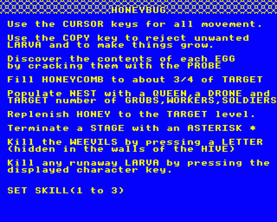 Honeybug Screenshot 6 (BBC Model B)