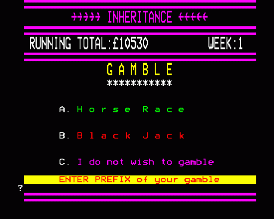 Inheritance Screenshot 5 (BBC Model B)