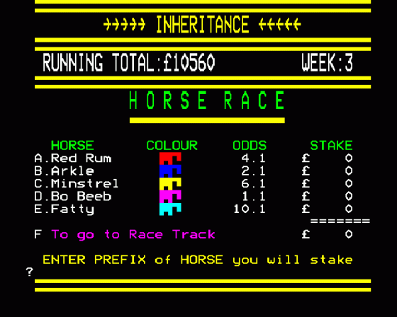 Inheritance Screenshot 7 (BBC Model B)