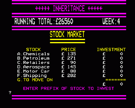 Inheritance Screenshot 10 (BBC Model B)