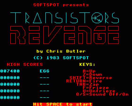 Transistor's Revenge Screenshot 10 (BBC Model B)