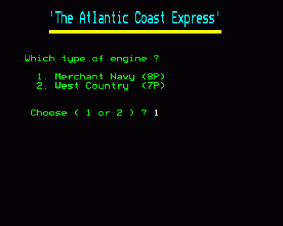 The Atlantic Coast Express Screenshot 8 (BBC Model B)