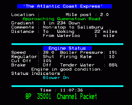 The Atlantic Coast Express Screenshot 11 (BBC Model B)