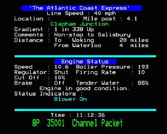 The Atlantic Coast Express Screenshot 14 (BBC Model B)