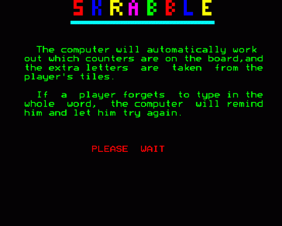 Computer Skrabble Screenshot 14 (BBC B/B+/Master 128)