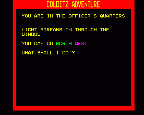 Colditz Adventure Screenshot 7 (BBC Model B)